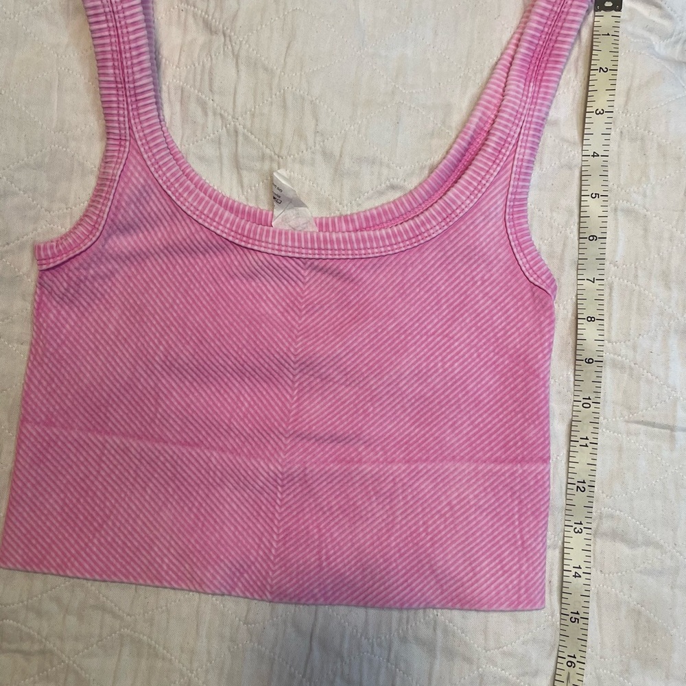 Pink Striped Crop Top